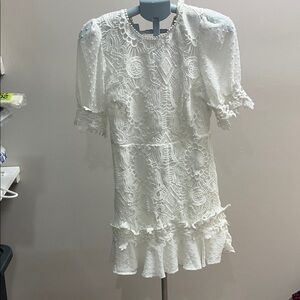 Just Me White Lace Mini Dress